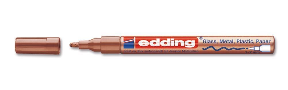 Paint marker pen, edding®, 751, copper, round tip, fine, 1-2 mm 10 pcs