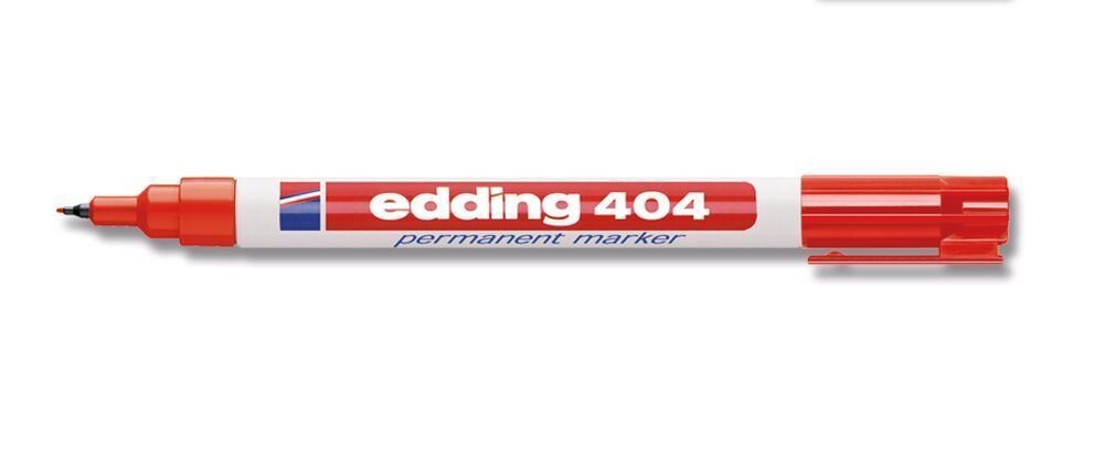 Permanent marker, edding®, 404, red, round tip extra fine, 0.75mm 10 Pieces
