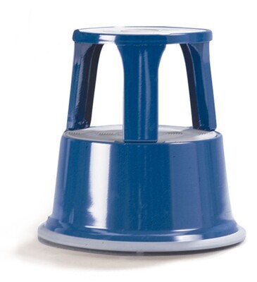 Taburete con ruedas de metal, azul, altura 430 mm 1 ud