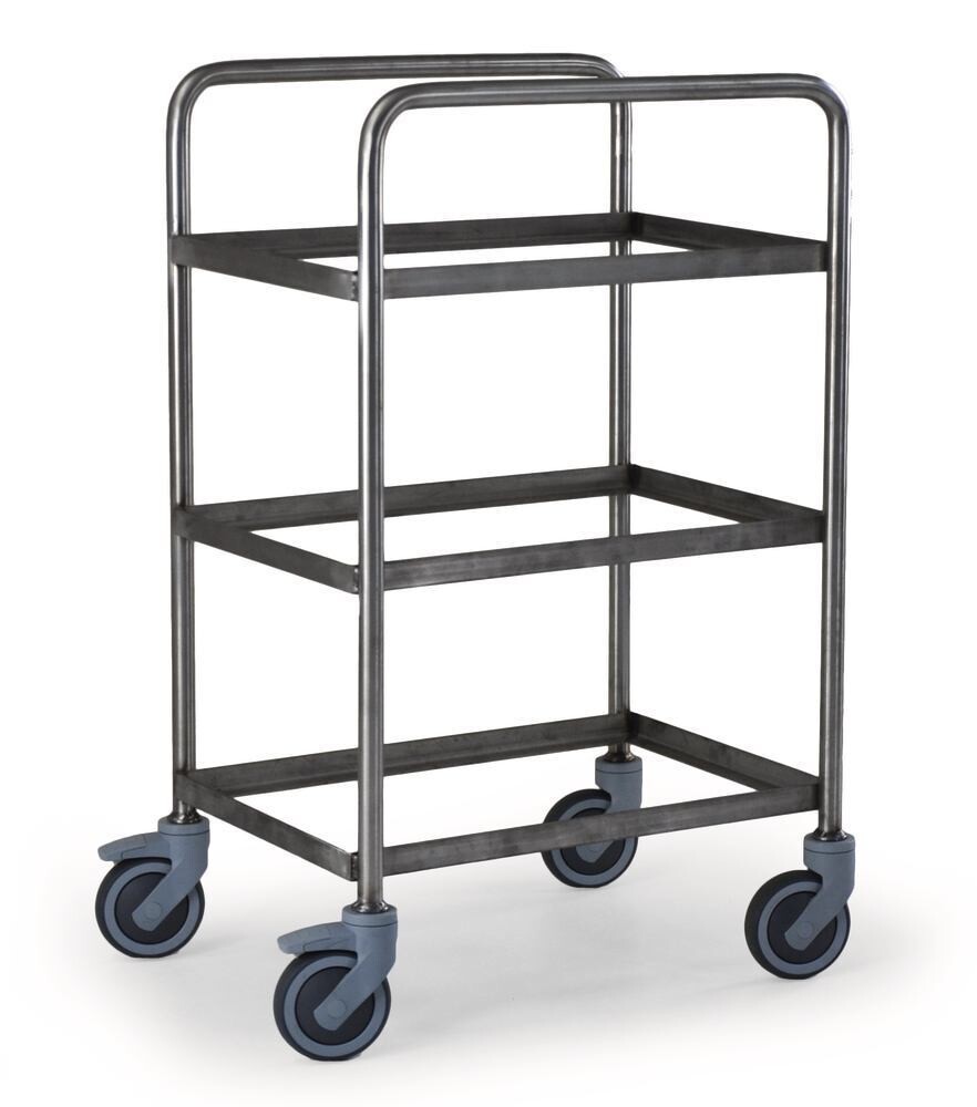 Stainless steel shelved trolley, load capacity 200 kg, L620xW460xH1200mm 1 Piece