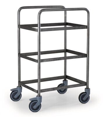 Carro con estantes de acero inoxidable, capacidad de carga 200 kg, L620xW460xH1200mm 1 Pieza