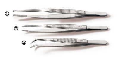 Tweezers curved blunt, 115 mm 1 piece