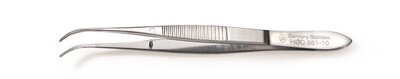 Mikropinzette gerillt gebogen, 115 mm 1 Stück