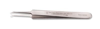 Micro tweezers angled 1 piece