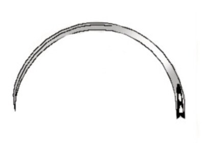 Surgical needles, fig. 11, 34 mm, 1/2 round, triangular 12 pieces