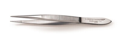 Micro pinzetta scanalata dritta, 115 mm 1 pezzo