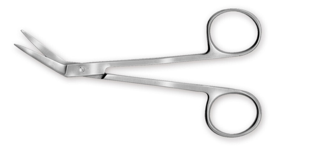 Microscopy scissors angled 1 piece