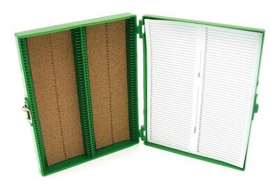 Microscope slide boxes ROTILABO® Hinged lid, green 1 piece