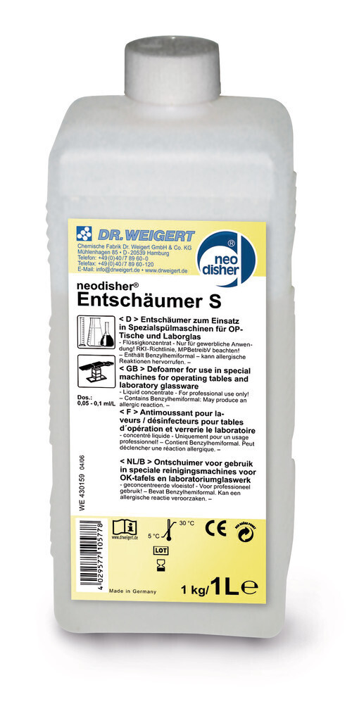 Dishwasher cleaner neodisher® cleaning additive defoamer S, 10 l