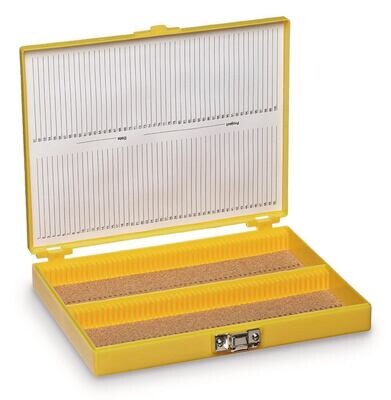 Microscope slide boxes ROTILABO® Hinged lid, yellow 1 piece