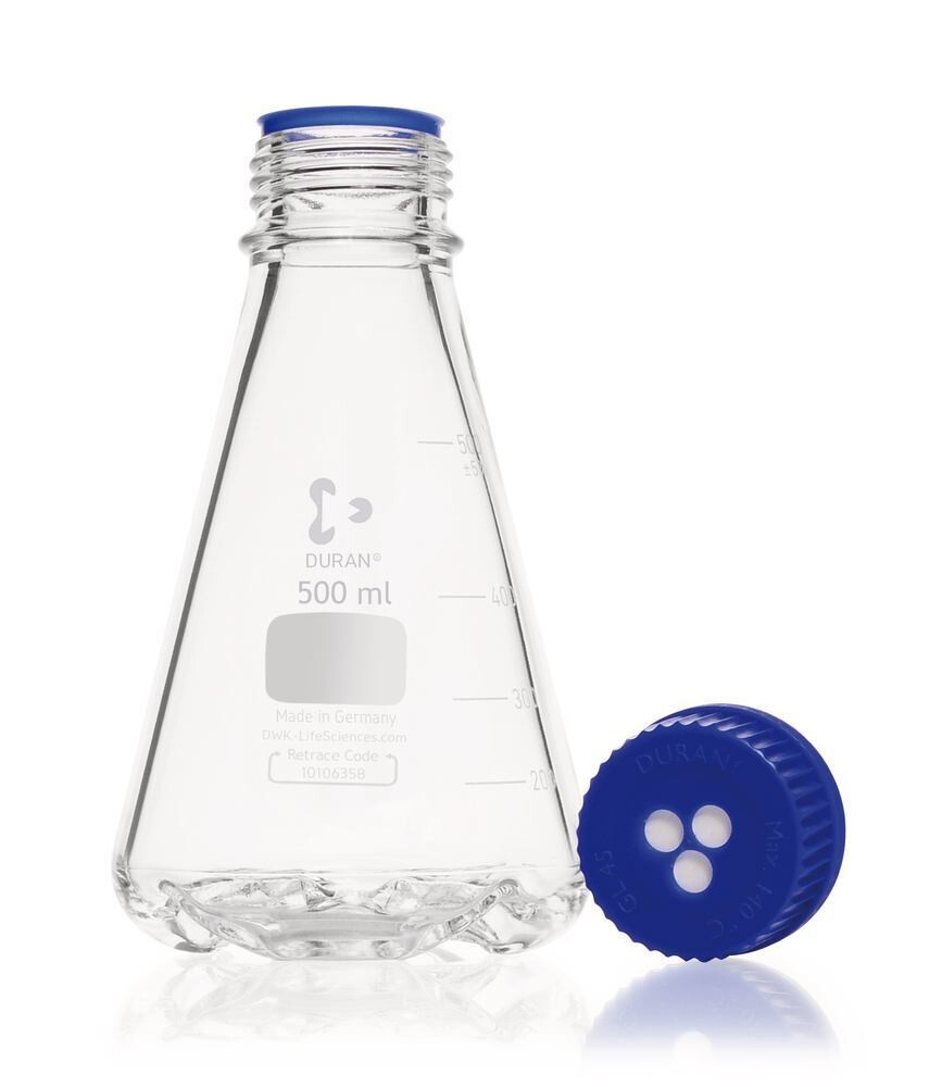 Chicane flasks DURAN® with screw cap, 500 ml 4 pcs