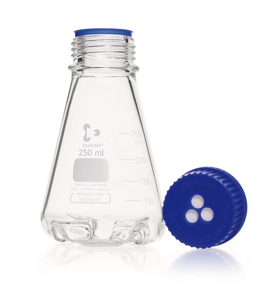 Chicane flasks DURAN® with screw cap, 250 ml 4 pcs