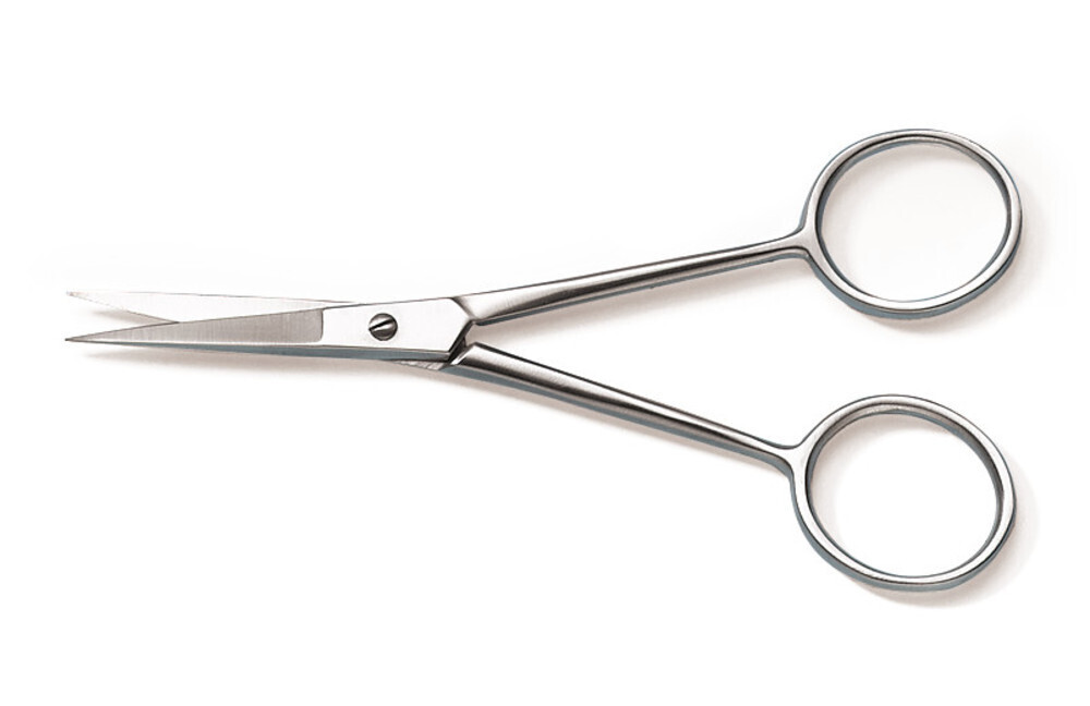 Forbici per microscopia heavy duty curve, smusse/smussate, 125 mm, 35 mm 1 pezzo