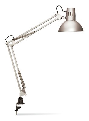 Lampes de table Study avec base à pince, argent 1 pièce