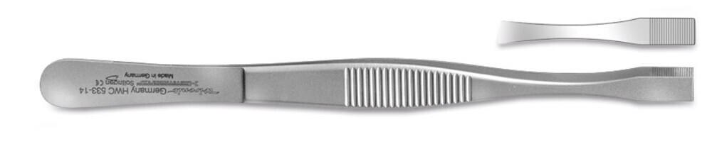 Cover glass tweezers straight 1 piece