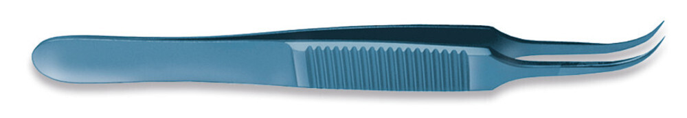 Micro tweezers titanium curved 1 piece