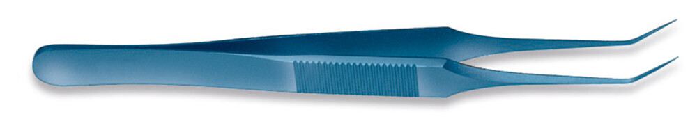 Micro tweezers titanium angled 1 piece