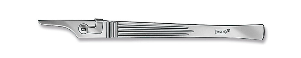 Mango de bisturí BAYHA®, macizo, mango estriado, 160 mm 1 pieza