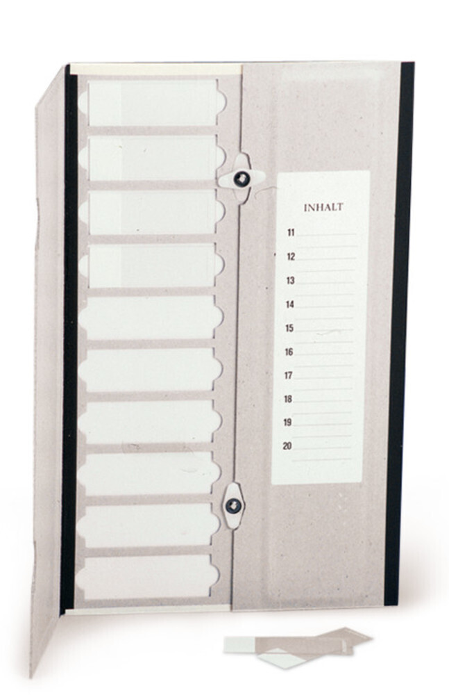 Preparation folder with one-piece hinged lid, Number of spaces required, 20 10 pcs