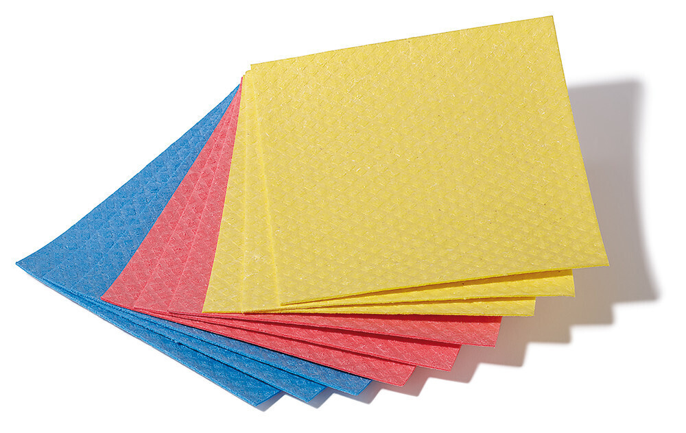Multiple cleaning cloths sponge cloths, yellow 10 pcs