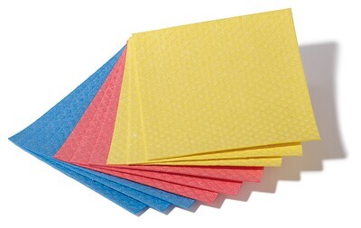 Multiple cleaning cloths sponge cloths, yellow 10 pcs