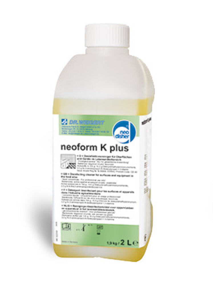 Limpiador desinfectante de superficies neoform K plus, botella, 2 l