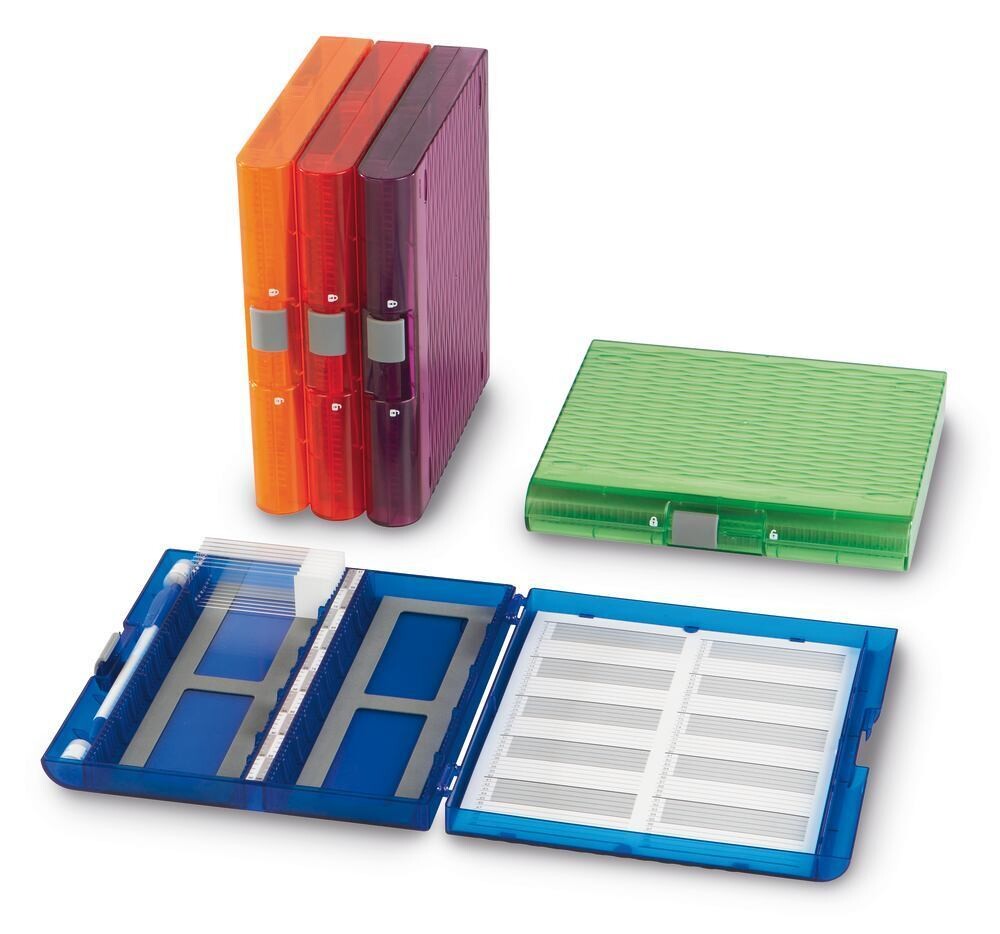 Specimen slide boxes Premium, green 5 pcs