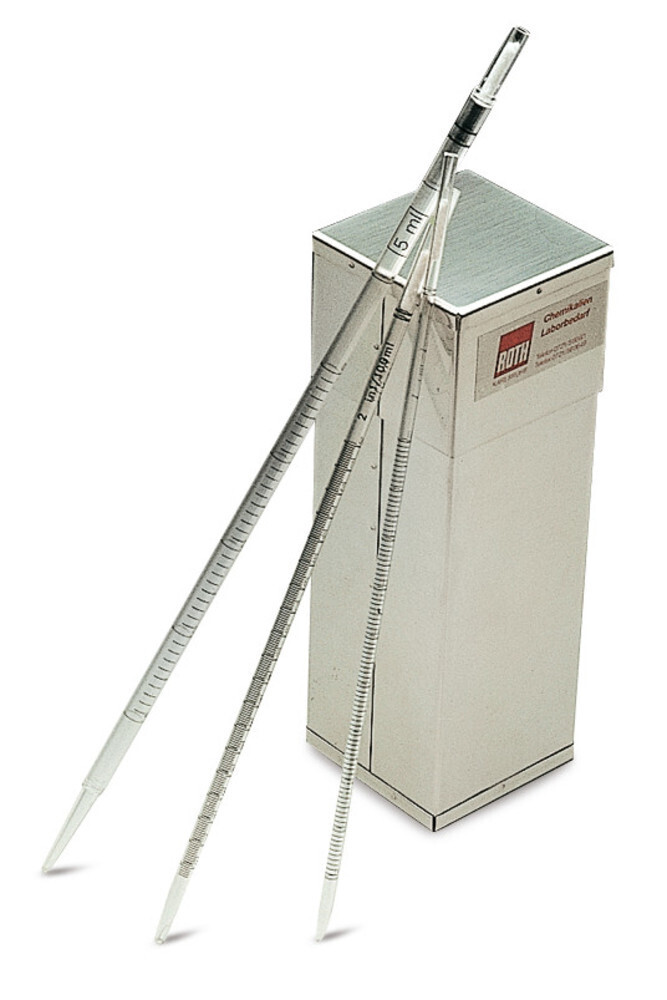Recipientes de esterilización ROTILABO® para pipetas cuadradas, Gesch. para, Pipetas hasta 180 mm, Longitud exterior, 210 mm 1 pieza