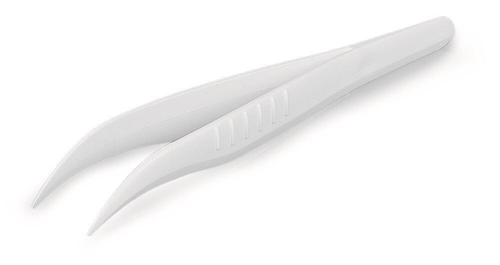 Tweezers disposable standard, Curved, pointed 100 pcs