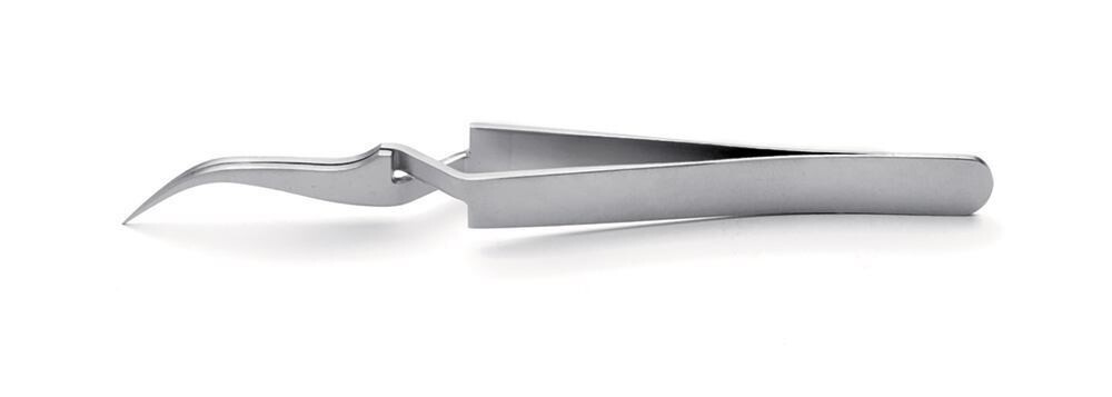 Precision tweezers ROTILABO® curved stainless steel SA, self-closing 1 piece