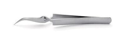 Precision tweezers ROTILABO® curved stainless steel SA, self-closing 1 piece