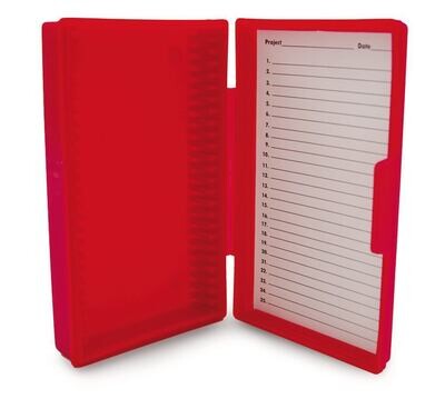 Slide boxes, Number of spaces required, 25, red 1 pc