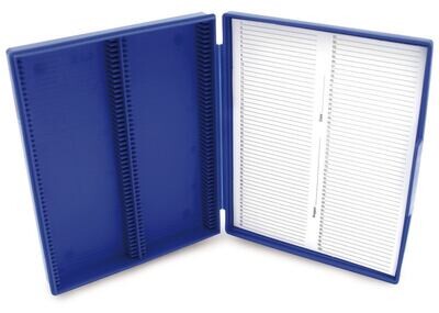 Slide boxes, Number of spaces required, 100, blue 1 pc