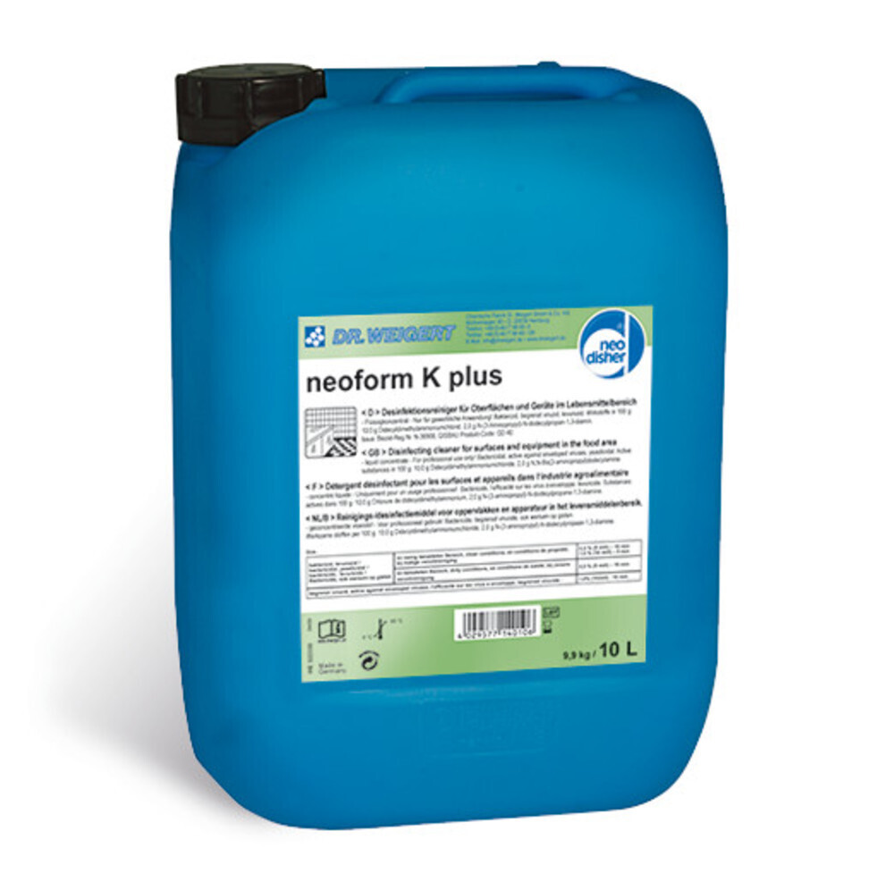 Surface disinfectant cleaner neoform K plus, Canister, 10 l