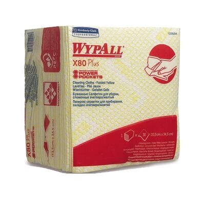 Multiple cleaning cloths WYPALL® X80 Plus, 19164, white/yellow 30 Pieces