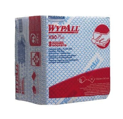 Multiple cleaning cloths WYPALL® X80 Plus, 19139, white/blue 30 Pieces