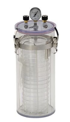 Pots anaérobies avec vannes d&#39;équerre et manomètre, cristal 1 pièce