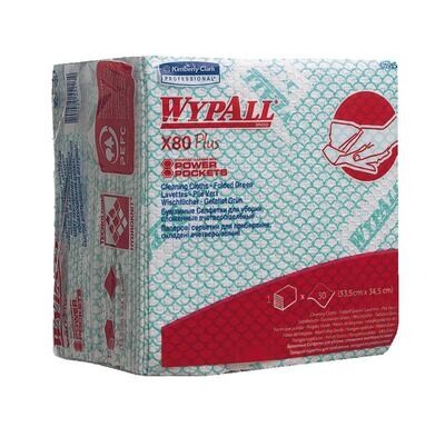 Panni per la pulizia multipli WYPALL® X80 Plus, 19154, bianco/verde 30 Pezzi
