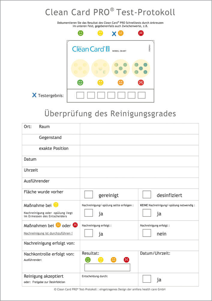 Test protocol Orion Clean Card® PRO