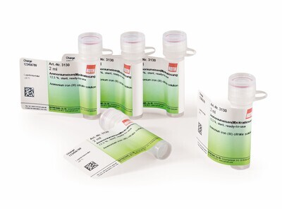 Solution de citrate d&#39;ammonium et de fer(III), 60 ml, 30 x 2 ml