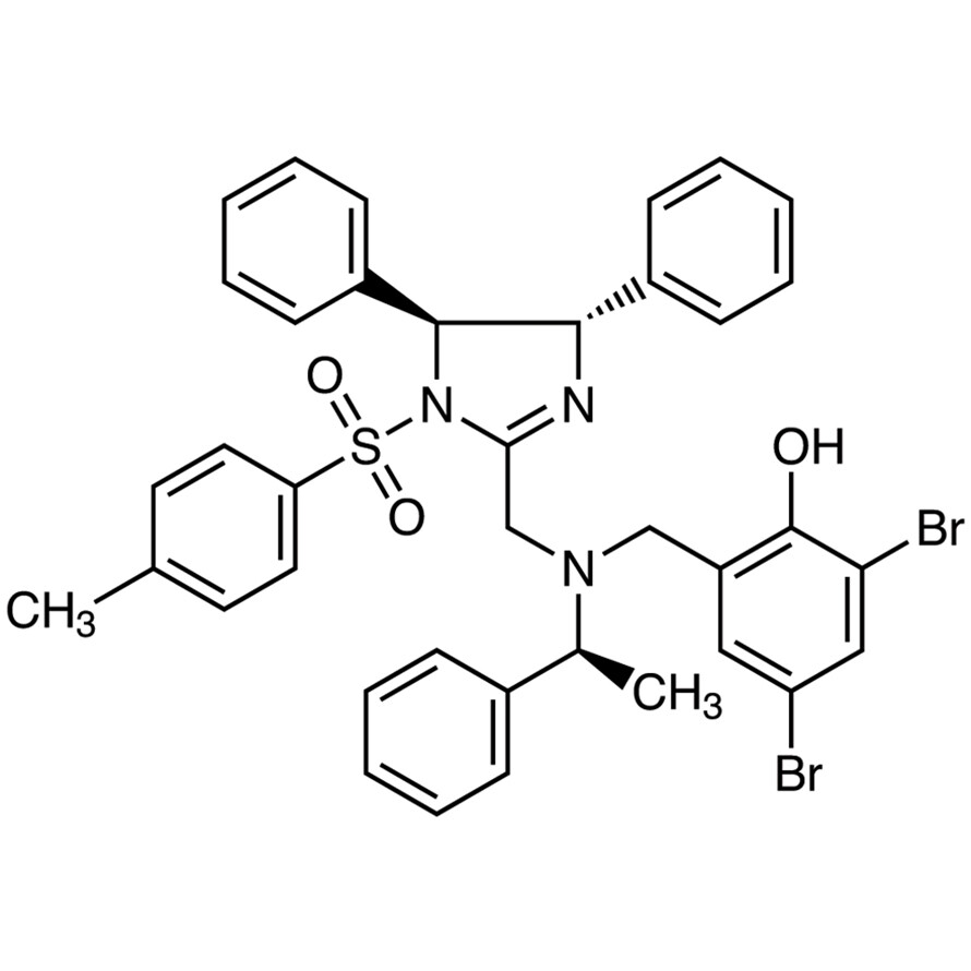2,4-Dibromo-6-[[[[(4S,5S)-4,5-dihydro-4,5-diphenyl-1-tosyl-1H-imidazol-2-yl]methyl][(S)-1-phenylethyl]amino]methyl]phenol>90.0%(HPLC)50mg