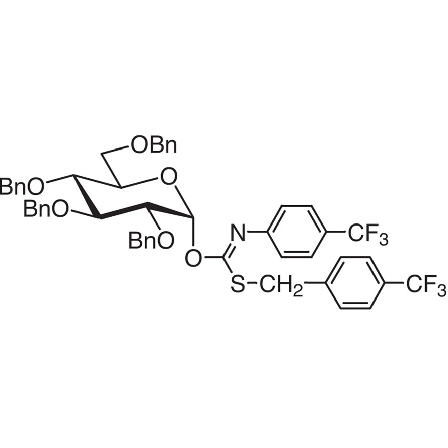 2,3,4,6-Tetra-O-benzyl-alpha-D-glucopyranosyl p-Trifluoromethylbenzylthio-N-(p-trifluoromethylphenyl)formimidate200mg