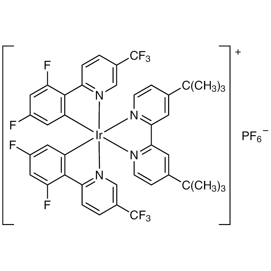 (4,4&#39;-Di-tert-butyl-2,2&#39;-bipyridine)bis[3,5-difluoro-2-[5-trifluoromethyl-2-pyridinyl-kappaN)phenyl-kappaC]iridium(III) Hexafluorophosphate&gt;95.0%(HPLC)(qNMR)1g