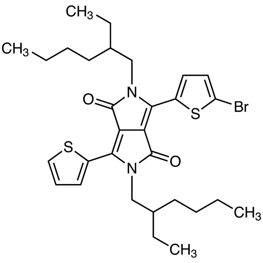 3-(5-Bromo-2-thienyl)-2,5-bis(2-ethylhexyl)-6-(2-thienyl)pyrrolo[3,4-c]pyrrole-1,4-dione>98.0%(HPLC)(N)200mg