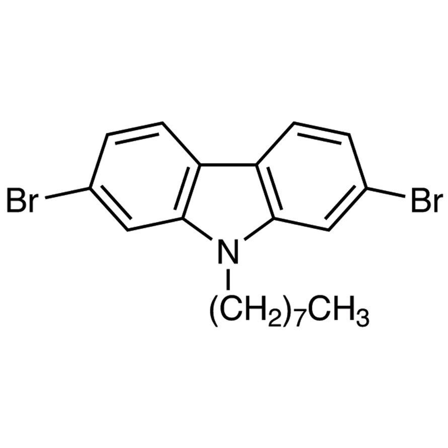 2,7-Dibromo-9-n-octylcarbazole>98.0%(GC)200mg