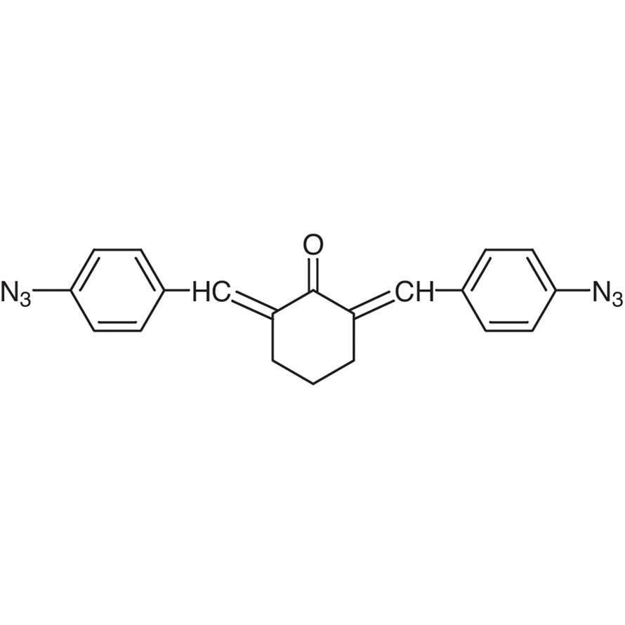 2,6-Bis(4-azidobenzylidene)cyclohexanone (wetted with ca. 30% Water) (unit weight on dry weight basis) [Research for Photosensitive Material]&gt;85.0%(HPLC)5g
