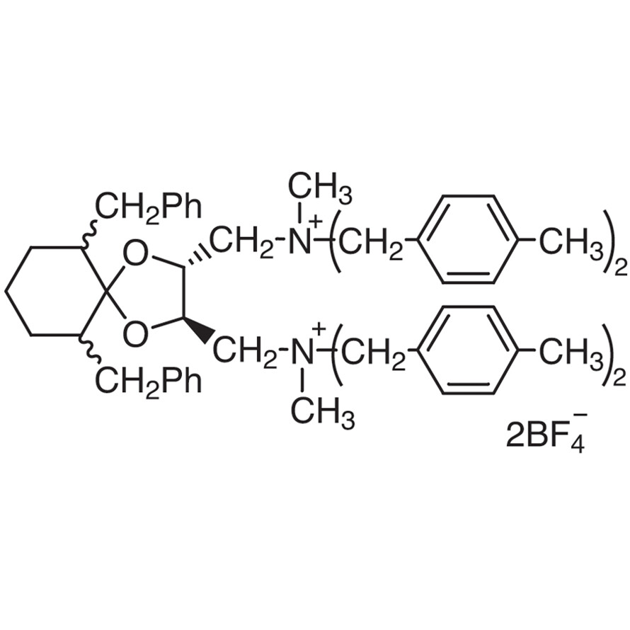6,10-Dibenzyl-N,N&#39;-dimethyl-N,N,N&#39;,N&#39;-tetrakis(4-methylbenzyl)-1,4-dioxaspiro[4.5]decane-(2R,3R)-diylbis(methylammonium) Bis(tetrafluoroborate) [=(R,R)-TaDiAS-2nd]&gt;97.0%(N)200mg