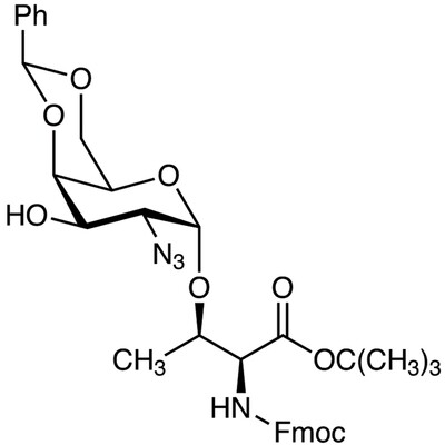 O-(2-Azido-4,6-O-benzylidene-2-deoxy-alpha-D-galactopyranosyl)-N-[(9H-fluoren-9-ylmethoxy)carbonyl]-L-threonine tert-Butyl Ester&gt;97.0%(HPLC)100mg