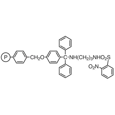 N-(4-Benzyloxytrityl)-N&#39;-(2-nitrobenzenesulfonyl)-1,3-diaminopropane Resin cross-linked with 1% DVB (200-400mesh) (0.9-1.1mmol/g)1g