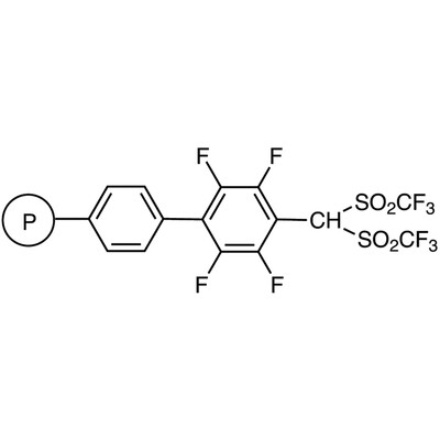 Bis(trifluoromethanesulfonyl)methyltetrafluorophenyl Polystyrene Resin cross-linked with 2% DVB (200-400mesh) (0.9-1.2mmol/g)100mg